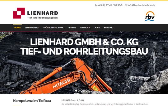 Screenshot www.lienhard-tiefbau.de